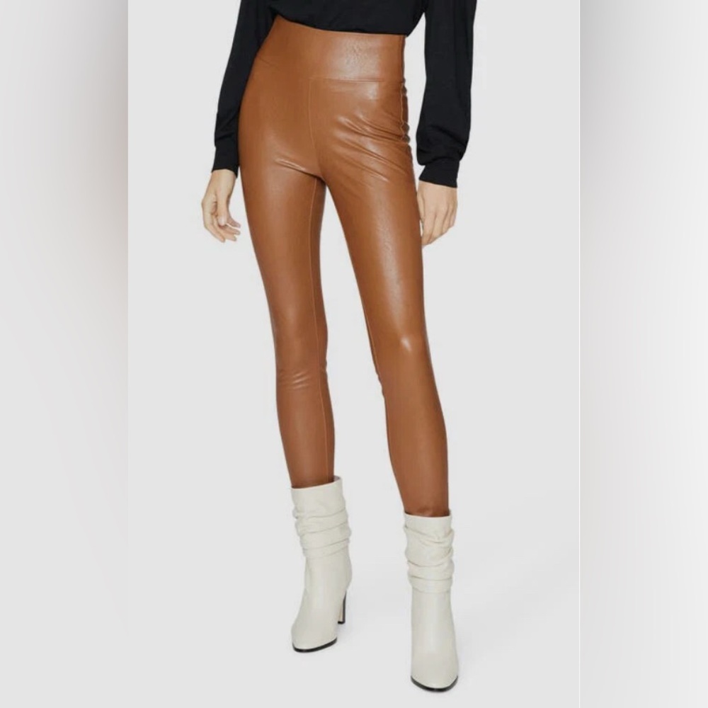 PAIGE Tan Leather leggings
